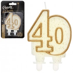 631170 GODAN URODZINY ŚWIECZKA CYFRA LICZBA "40" ZŁOTY KONTUR