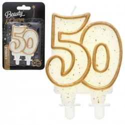 631194 GODAN URODZINY ŚWIECZKA CYFRA LICZBA "50" ZŁOTY KONTUR