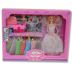 019260 LALKA PANNA MŁODA + SUKIENKI + AKCESORIA F.H. TOYS