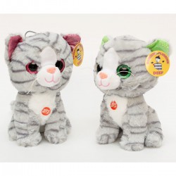 242059 DEEF PLUSZAK PLUSZOWY KOT KOTEK PRĘGOWANY SIEDZĄCY 2 KOLORY