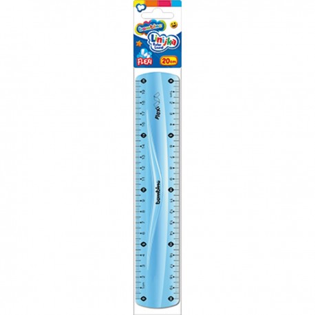 004988 BAMBINO LINIJKA 20 CM FLEXI NIEBIESKI SCHEMAT