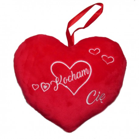 162458 SD PLUSZOWE SERCE Z NAPISEM KOCHAM CIĘ 48 CM WALENTYNKA