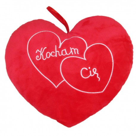 3166128 SD PLUSZOWE SERCE Z NAPISEM KOCHAM CIĘ 48 CM WALENTYNKA