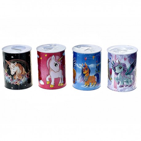 595422 SKARBONKA METALOWA PUSZKA - JEDNOROŻEC MIX 4 WZORY ADAR