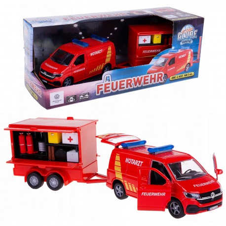 488942 ZESTAW VW TRANSPORTER STRAŻ POŻARNA Z PRZYCZEPĄ HIPO