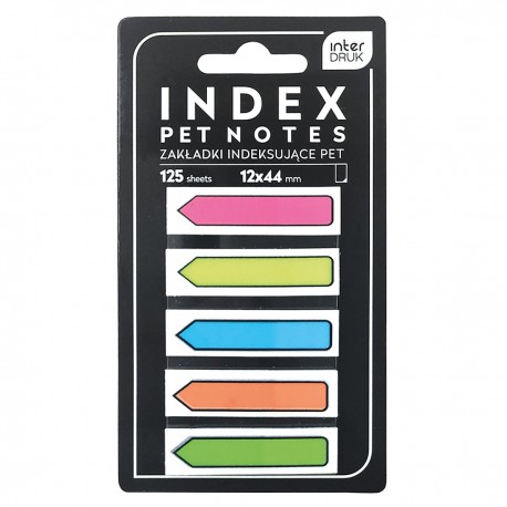 346209 ZAKŁADKI INDEKSUJĄCE KARTECZKI PET STRZAŁKI NEON 125 szt. INTERDRUK