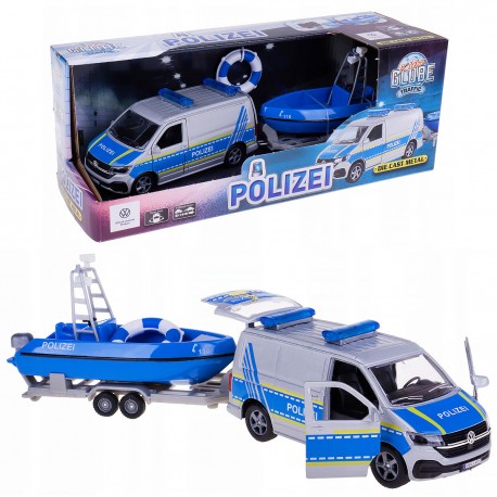 505403 ZESTAW VW TRANSPORTER POLICJA Z ŁODZIĄ NA LAWECIE HIPO