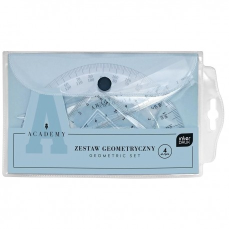 350169 ZESTAW GEOMETRYCZNY ACADEMY 4 el. W ETUI INTERDRUK