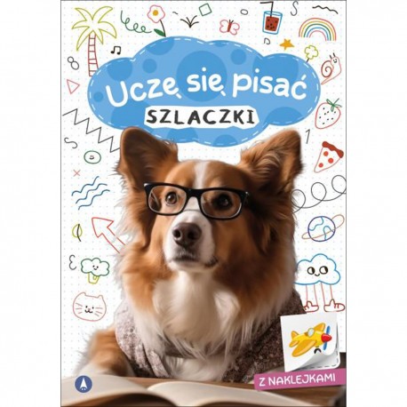 077353 SKRZAT UCZĘ SIĘ PISAĆ - SZLACZKI Z NAKLEJKAMI PIES W OKULARACH