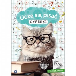 077346 SKRZAT UCZĘ SIĘ PISAĆ - CYFERKI Z NAKLEJKAMI KOT W OKULARACH