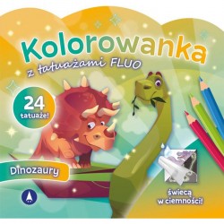 077643 SKRZAT KOLOROWANKA Z TATUAŻAMI FLUO - DINOZAURY