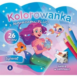 078909 SKRZAT KOLOROWANKA Z TATUAŻAMI FLUO - SYRENKI