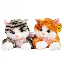 242080 DEEF WIELKI PLUSZAK PLUSZOWY KOTEK LEŻĄCY PRĘGOWANY 2 KOLORY 50 CM