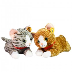 242196 DEEF WIELKI PLUSZAK PLUSZOWY KOTEK LEŻĄCY PRĘGOWANY 2 KOLORY 50 CM