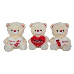 3170309 SD MAŁY MIŚ Z SERCEM Z NAPISEM KOCHAM CIĘ 25 CM WALENTYNKA