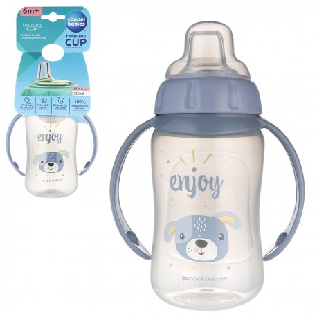 165332 CANPOL KUBEK TRENINGOWY NIEKAPEK 320 ML MIĘKKI USTNIK CUTE ANIMALS NIEBIESKI