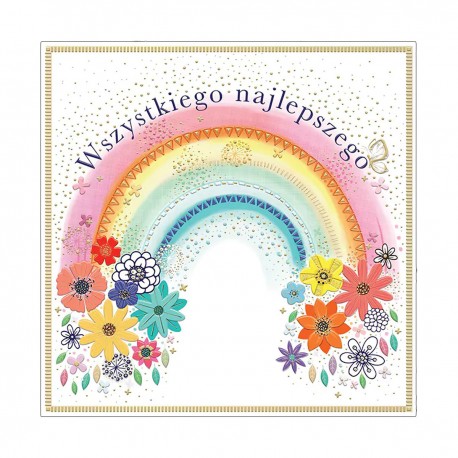 484065 KARNET KWADRATOWY TĘCZA Z KWIATAMI HENRY