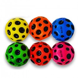 050462 PIŁKA WYSOKO ODBIJAJĄCA SIĘ KOLOROWY KSIĘŻYC 6 KOL. 7 cm HIPO
