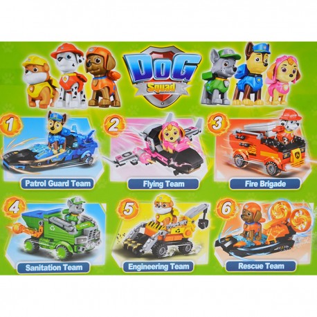 903021 KLOCKI POJAZD PSIA STRAŻ 6 WZORÓW CABO-TOYS