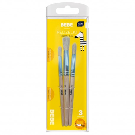 345882 BEBE PĘDZELKI DREWNIANE BEBE 3 SZT. INTERDRUK