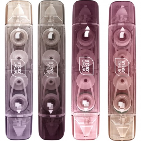 342065 KOREKTOR I KLEJ W TAŚMIE 2W1 NUDE 6m 3 KOLORY INTERDRUK