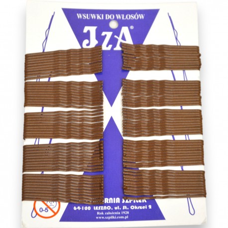 WSUWKA OZDOBA DO WŁOSÓW BRĄZOWA BEZ KULKI 100 szt.