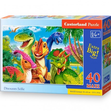 040391 CASTORLAND PUZZLE 40el MAXI SELFIE DINOZAURY
