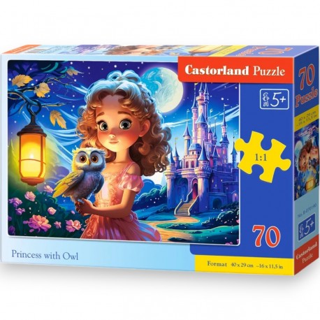 070190 CASTORLAND PUZZLE 70 EL KSIĘŻNICZKA Z SOWĄ