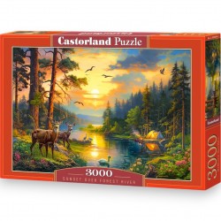 300686 CASTORLAND PUZZLE 3000 EL WSCHÓD SŁOŃCA NAD LEŚNYM STRUMYKIEM