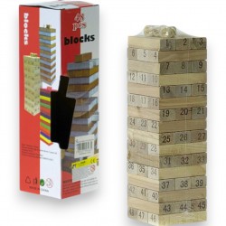 584631 GRA ZRĘCZNOŚCIOWA WIEŻA UKŁADANKA DREWNIANA Z KLOCKÓW