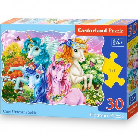 8003822 CASTORLAND PUZZLE 30el KOLOROWE JEDNOROŻCE