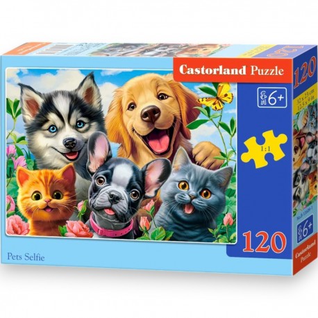 013609 CASTORLAND PUZZLE 120 EL WESOŁE PIESKI I KOTKI