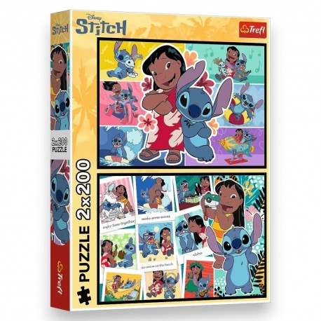 13334 TREFL PUZZLE 2x200 el. WESOŁE ŻYCIE STITCHA, LILO I STITCH