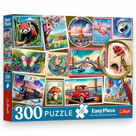23100 TREFL PUZZLE 300 EL. ZNACZKI POCZTOWE, EASYPIECE