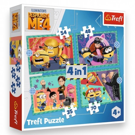 34648 TREFL PUZZLE 4w1 ZWARIOWANE MINIONKI 4+