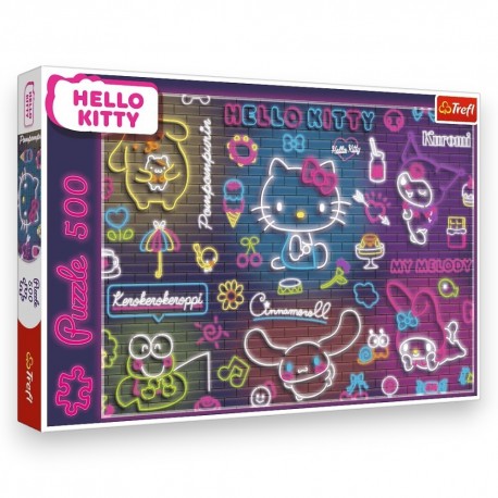 37523 TREFL PUZZLE 500 EL. NEON HELLO KITTY
