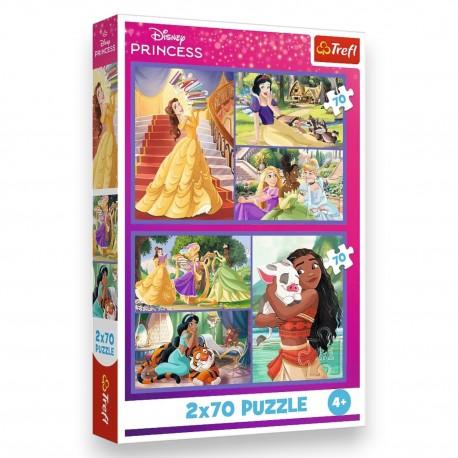 34440 TREFL PUZZLE 2x 70 EL. KSIĘŻNICZKI, BAJKOWE DNI