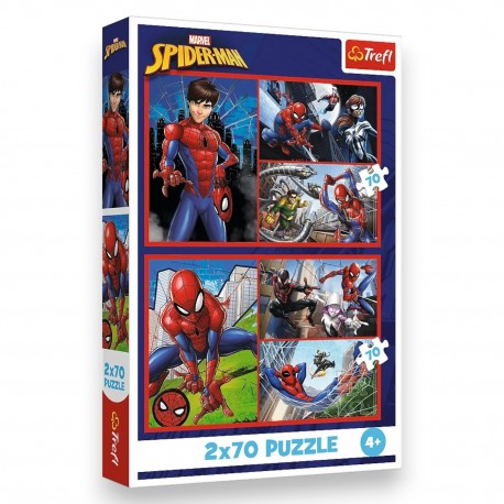 34443 TREFL PUZZLE 2x 70 EL. MARVEL, PAJĘCZE HISTORIE