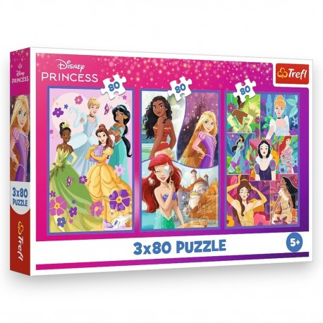 34884 TREFL PUZZLE 3x 80 EL. KSIĘŻNICZKI, PRZYJACIÓŁKI