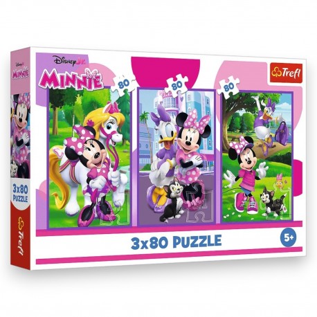 34889 TREFL PUZZLE 3x 80 EL. MYSZKA MINNIE I PRZYJACIELE