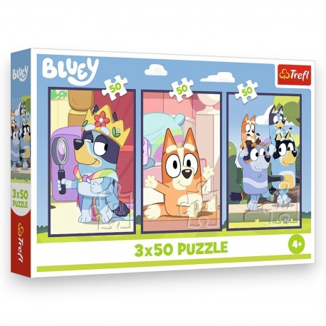 34890 TREFL PUZZLE 3x 50 EL. RODZINA BLUEY