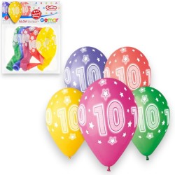 322019 BALONY CYFRA 10 13" 5 SZTUK GODAN