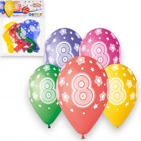 321999 BALONY CYFRA 8 13" 5 SZTUK GODAN