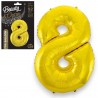 635338 BALON FOLIOWY CYFRA 8 ZŁOTY 92 CM B&C GODAN