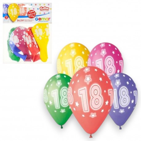 322026 BALONY CYFRA 18 13" 5 SZTUK GODAN