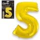 633006 BALON FOLIOWY CYFRA 6 ZŁOTY 92 CM B&C GODAN