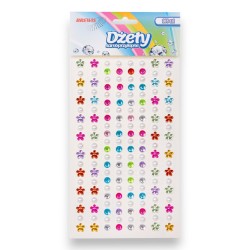 706800 DŻETY SAMOPRZYLEPNE - KWIATY i PERŁY MIX KOLOROWY 168 szt. BREWIS