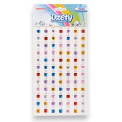 706787 DŻETY SAMOPRZYLEPNE - KWADRATY i PERŁY MIX KOLOROWY 164 szt. BREWIS