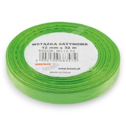 683472 WSTĄŻKA SATYNOWA ZIELONY 12x32 BREWIS