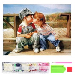 788108 DIAMENTOWA MOZAIKA 40x30 KRAJOBRAZ GÓRSKI, LATO